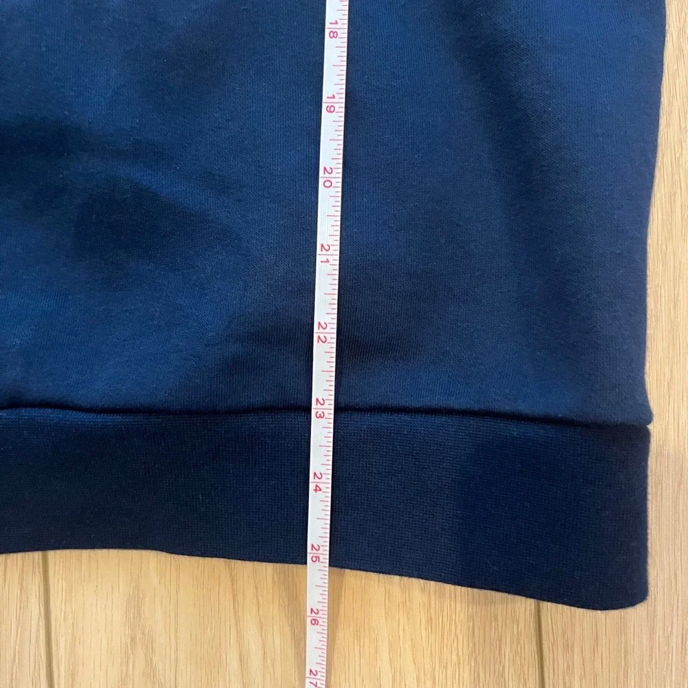 Adidas Originals Mens Navy Blue Trefoil Logo Stripe Pullover Hoodie Small S